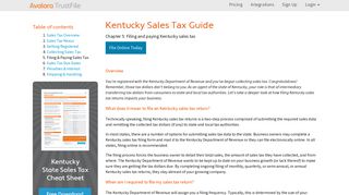 Filing & Paying Sales Tax in Kentucky - Avalara