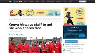 Kenya Airways staff to get Sh1.4bn shares free - Daily Nation