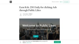 Earn Ksh. 250 Daily for clicking Ads through Public Likes - Medium