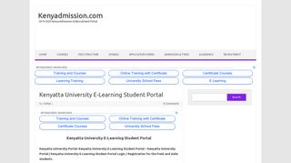 Kenyatta University E-Learning Student Portal - Kenyadmission.com