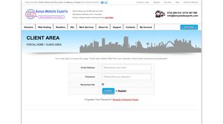 Login to manage your account - Kenya Website Experts