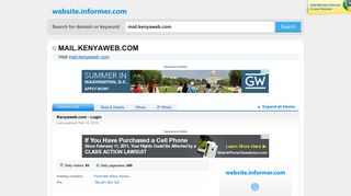 mail.kenyaweb.com at WI. Kenyaweb.com - Login - Website Informer