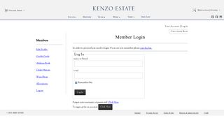 Kenzo Estate - Members - Login