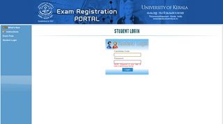 Student Login - University of Kerala :: Online Exam Registration Portal