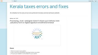 Kerala taxes errors and fixes: Processing.. kvat- websigner doesn't ...
