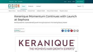 Keranique Momentum Continues with Launch at Sephora