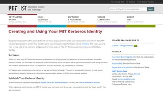 Creating and Using Your MIT Kerberos Identity | Information Systems ...