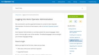Logging into Kerio Operator Administration - GFI Software