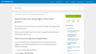 Kerio Connect user cannot login to their email account - GFI Software