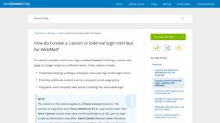 How do I create a custom or external login interface for WebMail?