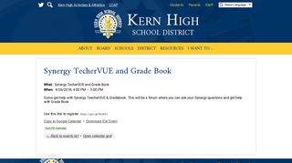 Synergy TecherVUE and Grade Book | Kern High School District