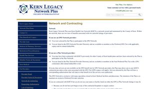 For Providers - Network & Contracting: Kern Legacy Network Plus