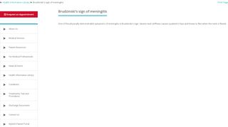 Brudzinski's sign of meningitis | Nicklaus Children's Hospital