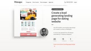 Create a lead generating landing page for dating website - 99Designs