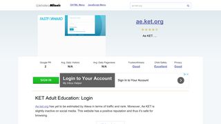 Ae.ket.org website. KET Adult Education: Login.