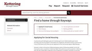 Find a home through Keyways - Kettering Borough Council