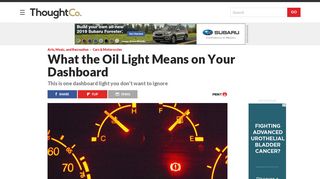 What Is Your Car's Dashboard Oil Light Trying to Tell You? - ThoughtCo