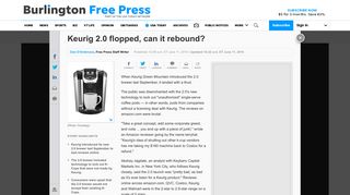 Keurig 2.0 flopped, can it rebound? - Burlington Free Press