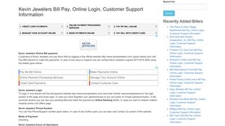 Kevin Jewelers Bill Pay, Online Login, Customer Support Information