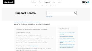 How to change your Kevo account password – Kevo Support - Kwikset ...