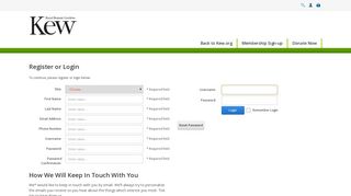 Login - Kew Gardens Portal