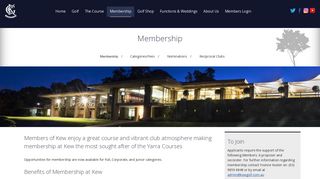 Membership - Kew Golf Club