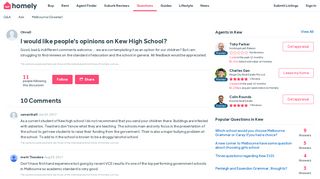 I would like people's opinions on Kew High School? - Kew - Homely