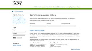 Current job vacancies - Job Vacancies At Kew - Kew Gardens