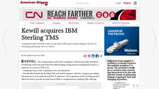 Kewill acquires IBM Sterling TMS - American Shipper