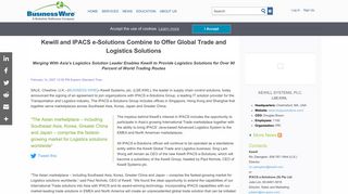 Kewill and IPACS e-Solutions Combine to Offer Global Trade and ...