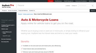 New or Used Car & Motorcycle Loans | KeyBank