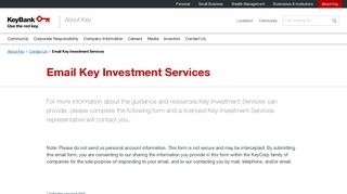 Email Key Investment Services | KeyBank