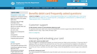 ESDWAGOV - Benefits debit card FAQ