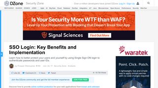 SSO Login: Key Benefits and Implementation - DZone Security