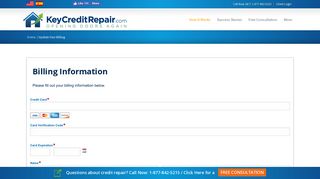 Update your Billing information for Key Credit Repair