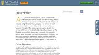 Privacy Policy - Keystone Human Services