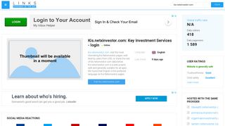Visit Kis.netxinvestor.com - Key Investment Services - login.