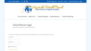 Travel Planner Login - Key To The World Travel