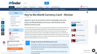 Key to the World Currency Card - Travel Money Review | finder.com.au