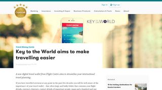 Key to the World aims to make travelling easier - Canstar