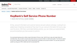 KeyBank's Self Service Phone Number | KeyBank