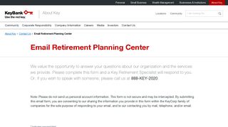 Email Retirement Planning Center | KeyBank