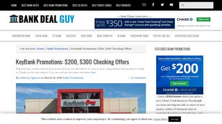 KeyBank Promotions: $100, $200, $300, $400 Checking Offers - Bank ...