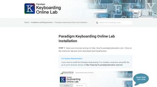 Paradigm Keyboarding Online Lab Installation – Keyboarding Online ...