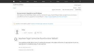keychain 'login' cannot be found to store… - Apple Community