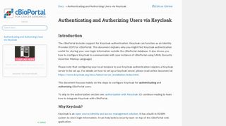 Authenticating and Authorizing Users via Keycloak — cBioPortal 1.2 ...