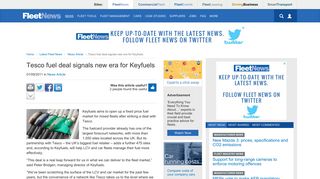 Tesco fuel deal signals new era for Keyfuels | News Article - Fleet News