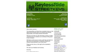 News and Specials from KeylessRide & Street Keys - Constant Contact