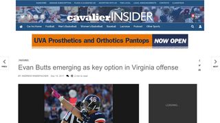 Evan Butts emerging as key option in Virginia offense | Cavalier ...