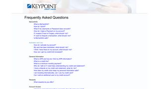 Frequently Asked Questions - KeyPoint Credit Union MyCardInfo